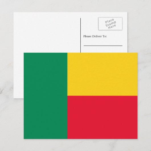 Beninese Vlag, Vlag van Benin Briefkaart (Voorkant / Achterkant)