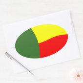 Beninese vlagsticker ovale sticker (Envelop)