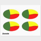 Beninese vlagsticker ovale sticker (Vel)