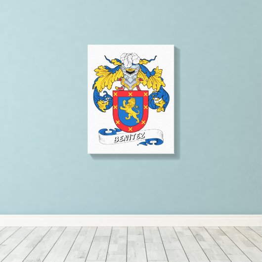 Benitez Family Crest Canvas Afdruk (Insitu (Houten vloer))
