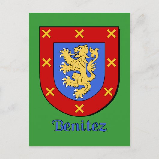 Benitez Family Heraldic Shield Briefkaart (Voorkant)