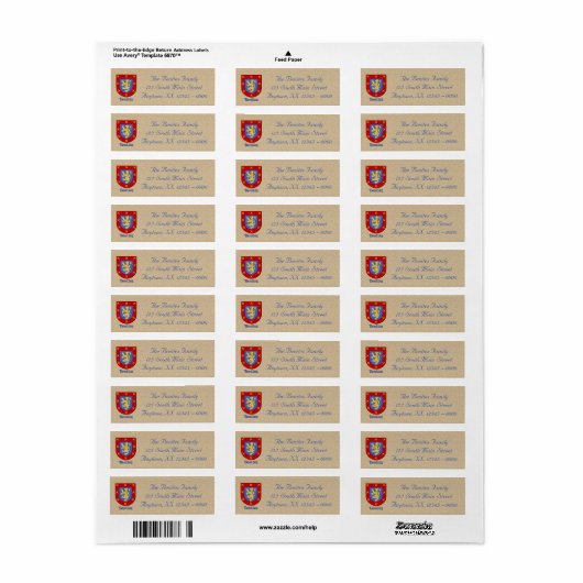 Benitez Heraldic Shield Etiket (Full Sheet)