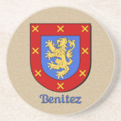 Benitez Heraldic Shield Zandsteen Onderzetter (Voorkant)
