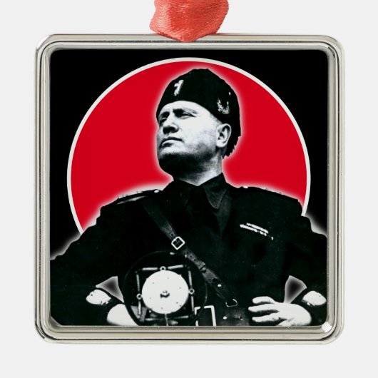Benito Mussolini Metalen Ornament (Voorkant)