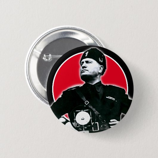 Benito Mussolini Ronde Button 5,7 Cm (Voorkant /achterkant)