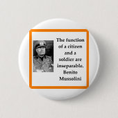 Benito Mussolini Ronde Button 5,7 Cm (Voorkant)