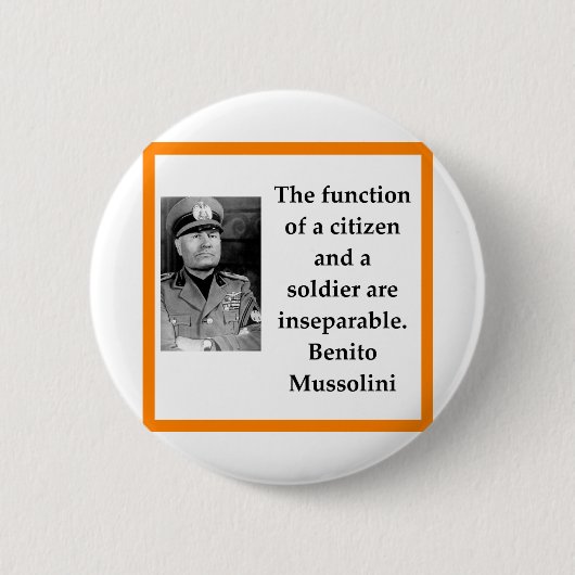 Benito Mussolini Ronde Button 5,7 Cm (Voorkant)