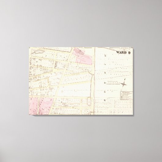 Benjamin Allen's Plat en James Fenn Atlas Map Canvas Afdruk (Voorkant)