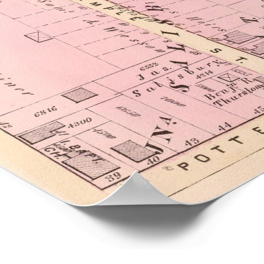 Benjamin Allen's Plat en James Fenn Atlas Map Poster (Hoek)