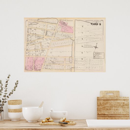 Benjamin Allen's Plat en James Fenn Atlas Map Poster (Keuken)