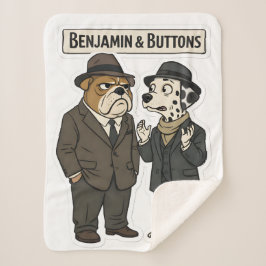Benjamin and buttons detective duo fleece blanket sherpa deken