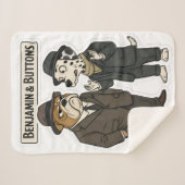 Benjamin and buttons detective duo fleece blanket sherpa deken (Voorkant (horizontaal))