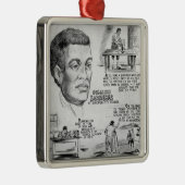 Benjamin Banneker Black Amerikaanse wetenschapper Metalen Ornament (Rechts)