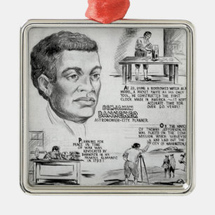 Benjamin Banneker Black Amerikaanse wetenschapper Metalen Ornament