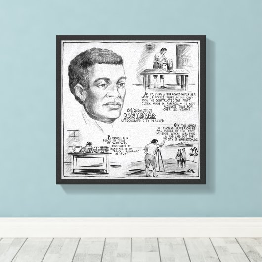 Benjamin Banneker: Zwarte wetenschapper en revolut Canvas Afdruk (Insitu (Houten vloer))