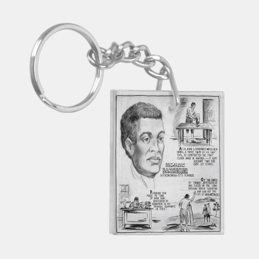Benjamin Banneker: Zwarte wetenschapper en revolut Sleutelhanger (Voorkant Links)
