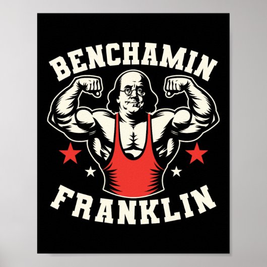 Benjamin Benjamin Franklin Bench Press Bodybuildi Poster (Voorkant)