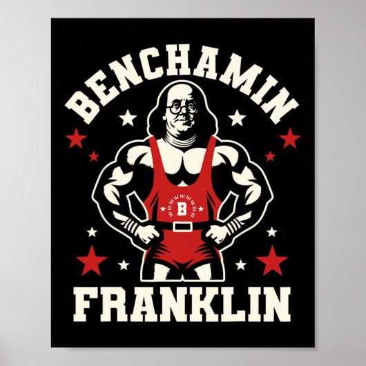 Benjamin Benjamin Franklin Bench Press Bodybuildi Poster (Voorkant)