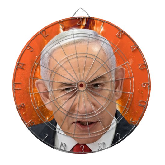 Benjamin "Bibi" Netanyahu Premier van Israël Dartbord (Voorkant)
