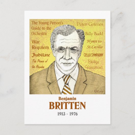 Benjamin Britten briefkaart (Voorkant)
