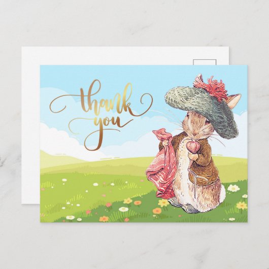 Benjamin Bunny Bedankt Briefkaart (Voorkant / Achterkant)