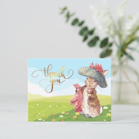 Benjamin Bunny Dank je Briefkaart (Staand voorkant)