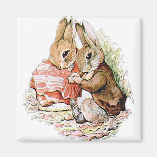 Benjamin Bunny en Peter Rabbit plannen hun inval Magneet (Voorkant)