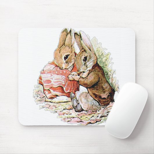 Benjamin Bunny en Peter Rabbit plannen hun inval Muismat (Met muis)