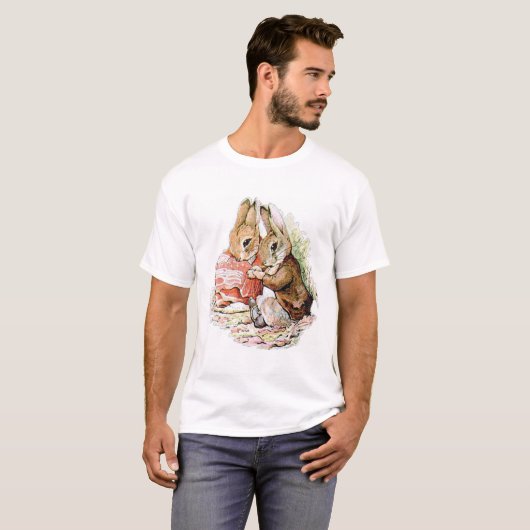 Benjamin Bunny en Peter Rabbit plannen hun inval T-shirt (Voorkant volledig)