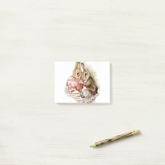 Benjamin Bunny stuitte op Peter Rabbit Post-it® Notes (Op bureau)