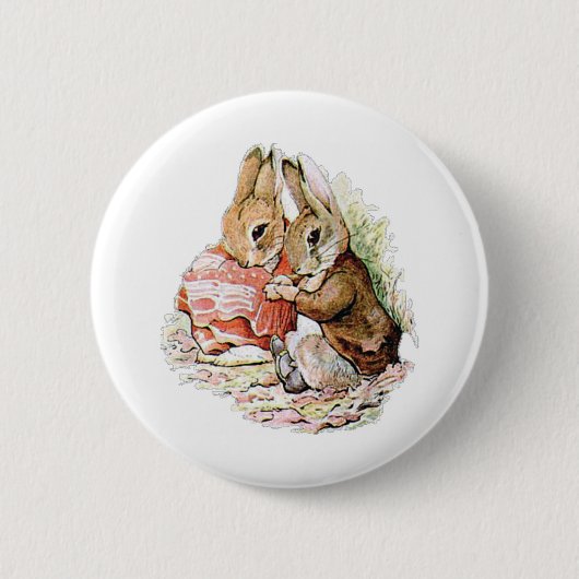 Benjamin Bunny stuitte op Peter Rabbit Ronde Button 5,7 Cm (Voorkant)