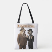 Benjamin button detective duo boodschappentas tote bag (Achterkant)