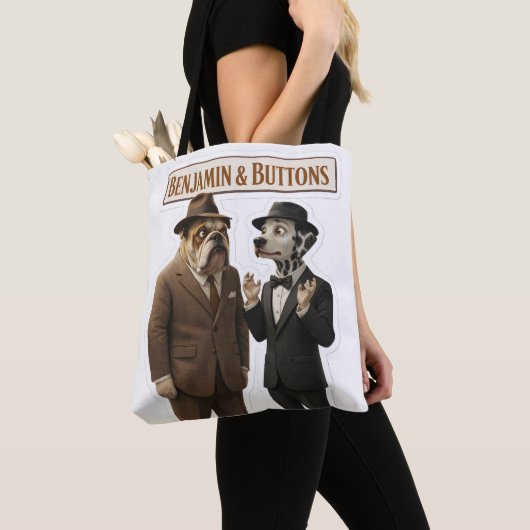 Benjamin button detective duo boodschappentas tote bag (Dichtbij)