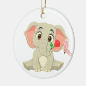 Benjamin de olifant met een Roos Keramisch Ornament (Links)