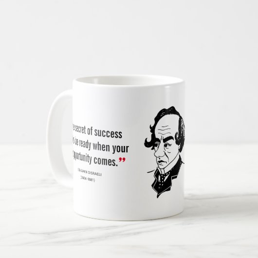 BENJAMIN DISRAELI Inspirerend Quote Christelijk Koffiemok (Voorkant links)