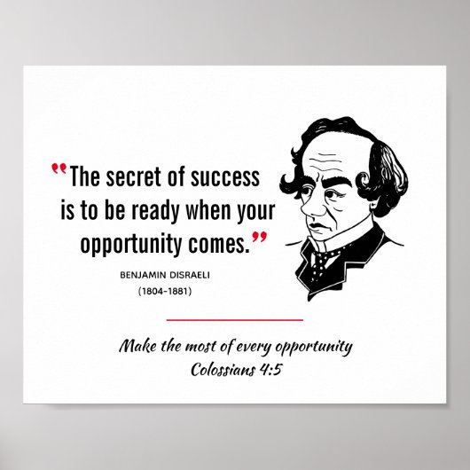BENJAMIN DISRAELI Inspirerend Quote Christelijk Poster (Voorkant)