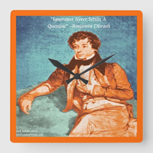 Benjamin Disraeli Onwetendheid Quote Wandklok (Voorkant)