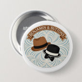 Benjamin en knopen vintage herenhoeden kont ronde button 7,6 cm (Voorkant /achterkant)