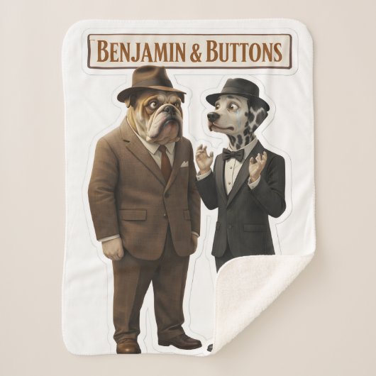Benjamin en knoppen detective duo fleece deken (Voorkant)
