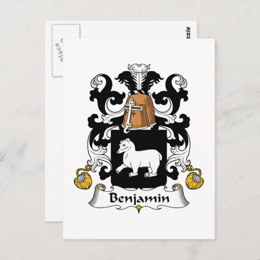 Benjamin Family Crest Briefkaart (Voorkant / Achterkant)
