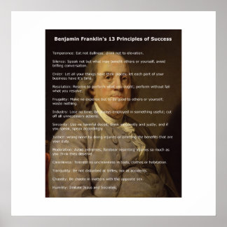 Benjamin Franklin 13 Succesbeginselen Poster