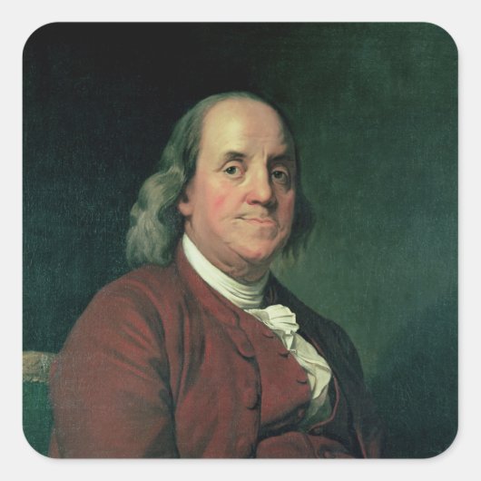 Benjamin Franklin, 1782 Vierkante Sticker (Voorkant)