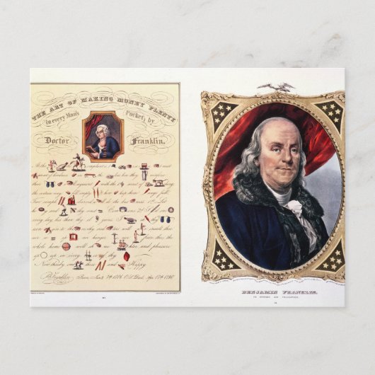 Benjamin Franklin 1847 Briefkaart (Voorkant)