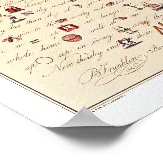 Benjamin Franklin 1847 Poster (Hoek)