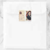 Benjamin Franklin 1847 Vierkante Sticker (Tas)