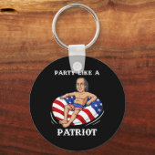 Benjamin Franklin 4th Of July USA Patriot Fun Sleutelhanger (Voorkant)