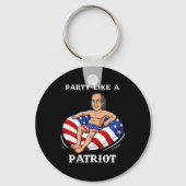 Benjamin Franklin 4th Of July USA Patriot Fun Sleutelhanger (Achterkant)