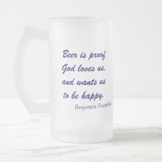 Benjamin Franklin Beer Quote Matglas Bierpul