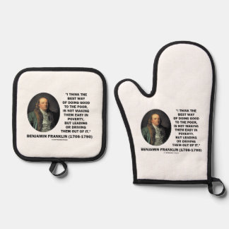 Benjamin Franklin Beste manier om goed te doen Arm Ovenwant & Pannenlap Set