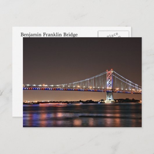Benjamin Franklin Bridge Briefkaart (Voorkant / Achterkant)
